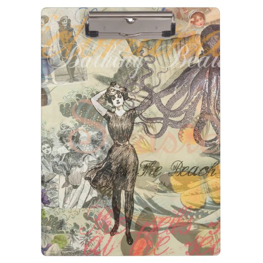 Victoriaanse badschone Kraken Vintage Surrealisme Klembord (Voorkant)