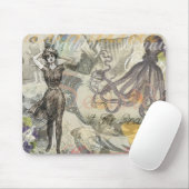 Victoriaanse badschone Kraken Vintage Surrealisme Muismat (Met muis)