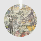 Victoriaanse badschone Kraken Vintage Surrealisme Ornament (achterkant)