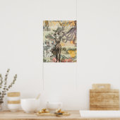 Victoriaanse badschone Kraken Vintage Surrealisme Poster (Keuken)