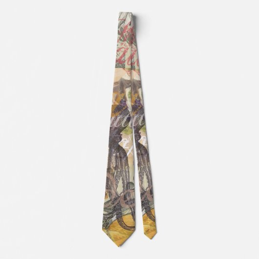 Victoriaanse badschone Kraken Vintage Surrealisme Stropdas (Voorkant)