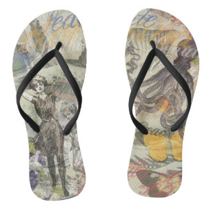 Victoriaanse badschone Kraken Vintage Surrealisme Teenslippers