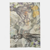 Victoriaanse badschone Kraken Vintage Surrealisme Theedoek (Verticaal)