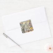 Victoriaanse badschone Kraken Vintage Surrealisme Vierkante Sticker (Envelop)