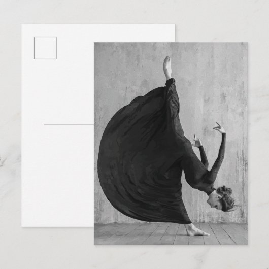 Victoriaanse balletdanseres in beweging briefkaart (Voorkant / Achterkant)