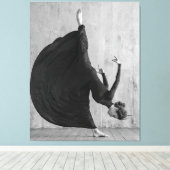 Victoriaanse balletdanseres in beweging canvas afdruk (Insitu (Houten vloer))