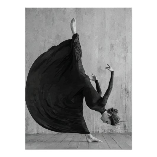 Victoriaanse balletdanseres in beweging perfect poster (Voorkant)