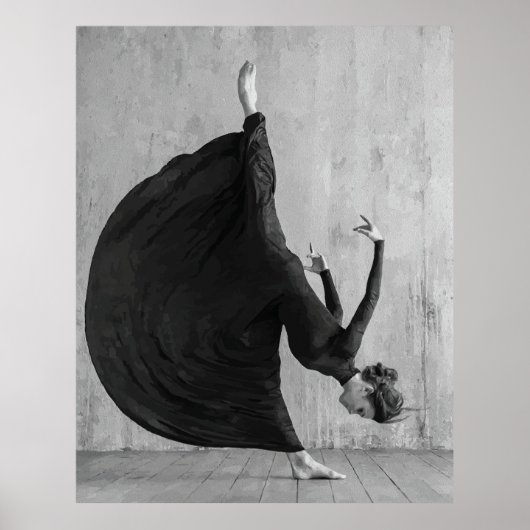 Victoriaanse balletdanseres in beweging poster (Voorkant)