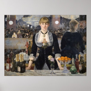 Victoriaanse barmeisje bij Folies Bergere in Frank Poster