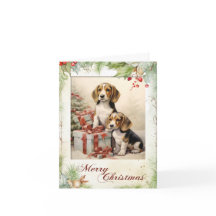 Victoriaanse Beagle Puppy Kerstmis