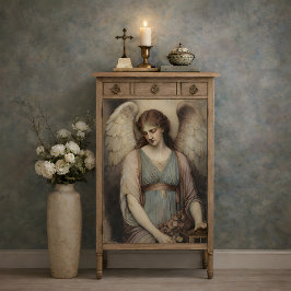 Victoriaanse Beschermengel Bloemlantaarn Decoupage Tissuepapier
