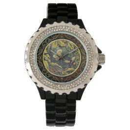 Victoriaanse Bij en Vlinder in Spinnenweb Horloge