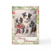 Victoriaanse Blauwe Merle Aussie Puppy Kerstmis