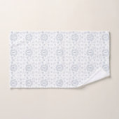 Victoriaanse Blauwe Toile Herhalende Monogram Naam Handdoek (Handdoek)