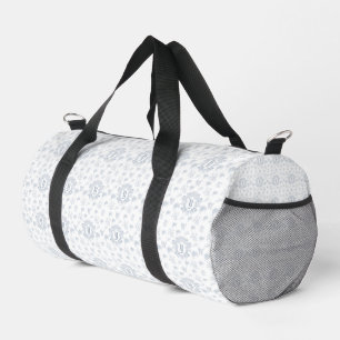 Victoriaanse Blauwe Toile Herhalende Monogram Naam Plunjezak