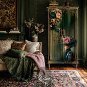 Victoriaanse bloei, fantasyp-portret, bloemcouture tissuepapier
