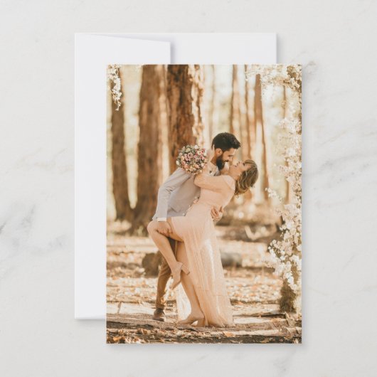 Victoriaanse Bloem Sage Groene Foto Franse Trouwda Save The Date (Achterkant)