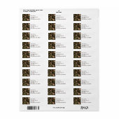 Victoriaanse bloem sticker vel met retouradres (Full Sheet)