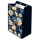 Victoriaanse bloemen blauwe cadeautas (Achterkant Gekanteld)