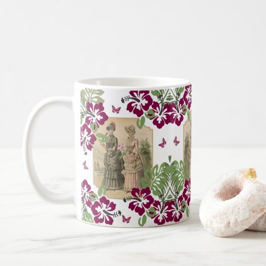 Victoriaanse Bloemen Mok (Met donut)