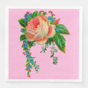 Victoriaanse bloemenprint servet