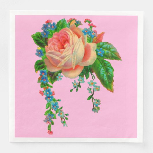 Victoriaanse bloemenprint servet (Voorkant)