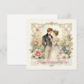 Victoriaanse bloemenromantiek – Valentijnsdagkaart Feestdagenkaart (Voorkant / Achterkant)