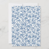 Victoriaanse bloemens toile blauwe huwelijksaankon save the date (Achterkant)
