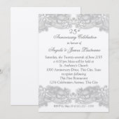 Victoriaanse bloemensilheren huwelijksjubileum kaart (Voorkant / Achterkant)