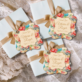 Victoriaanse bloemmotief bedankje bedankjes labels