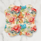 Victoriaanse bloemmotief bedankje bedankjes labels (Achterkant)