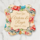 Victoriaanse bloemmotief bedankje bedankjes labels (Voorkant)