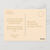 Victoriaanse bloempatroon bedankt briefkaart (Achterkant)