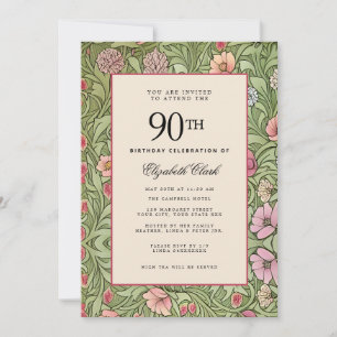 Victoriaanse bloemrijke elegante vintage 90ste ver kaart