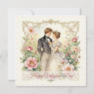 Victoriaanse bloemrijke romance – Valentijnskaart Feestdagenkaart