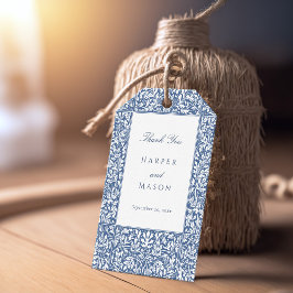 Victoriaanse Bloemrijke Trouw Huwelijks Dankjewel Cadeaulabel