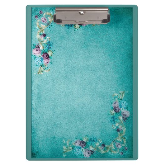 Victoriaanse bloemrozen elegant klembord (Voorkant)