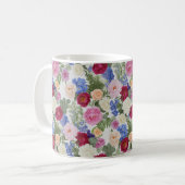 Victoriaanse Blush & Azure Botanisch Koffiemok (Voorkant links)