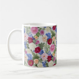Victoriaanse Blush & Azure Botanisch Koffiemok