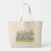 Victoriaanse boodschappentas grote tote bag (Achterkant)