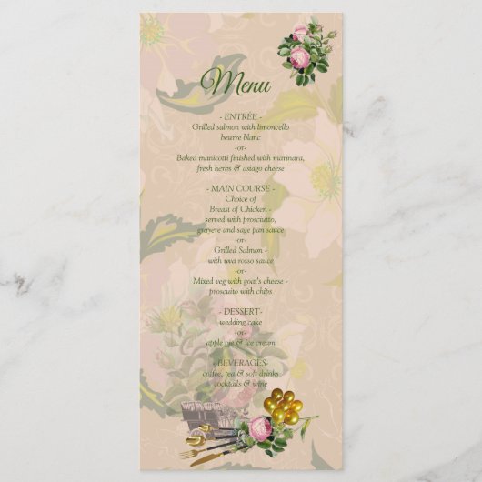 Victoriaanse Bos Tuin Menu (Voorkant)