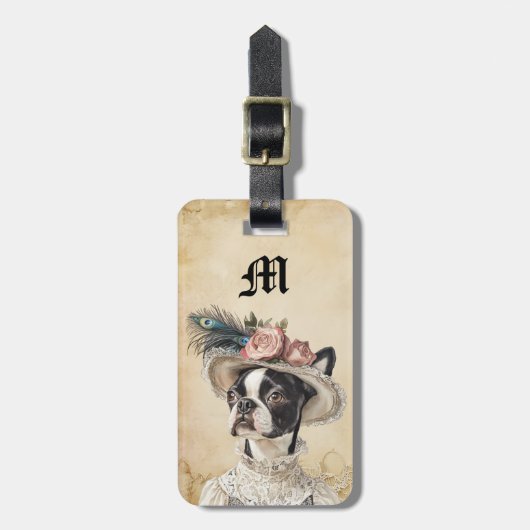 Victoriaanse Boston Terrier-hondenbagage labels (Voorkant verticaal)