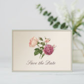 Victoriaanse botanische stijl Save the Date-kaart Save The Date (Staand voorkant)