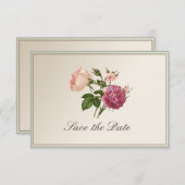 Victoriaanse botanische stijl Save the Date-kaart Save The Date (Voorkant / Achterkant)