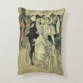 Victoriaanse bruid en bruidegom pasgetrouwd fietse accent kussen (Achterkant (Verticaal))