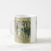 Victoriaanse bruid en bruidegom pasgetrouwd fietse koffiemok (Voorkant links)