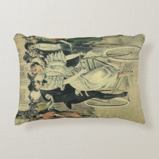 Victoriaanse bruid en bruidegom pasgetrouwd op de accent kussen (Voorkant)