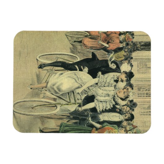 Victoriaanse bruid en bruidegom pasgetrouwd op de  magneet (Horizontaal)