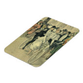 Victoriaanse bruid en bruidegom pasgetrouwd op de magneet (Linkerzijde)