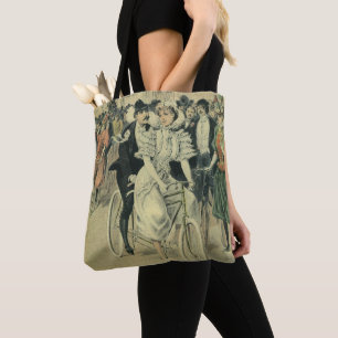 Victoriaanse bruid en bruidegom pasgetrouwd op fie tote bag